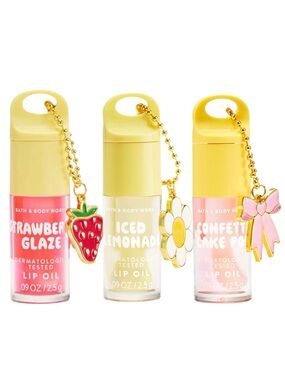 Bath & Body Works 3-Piece Lip Oil Collection with Charms